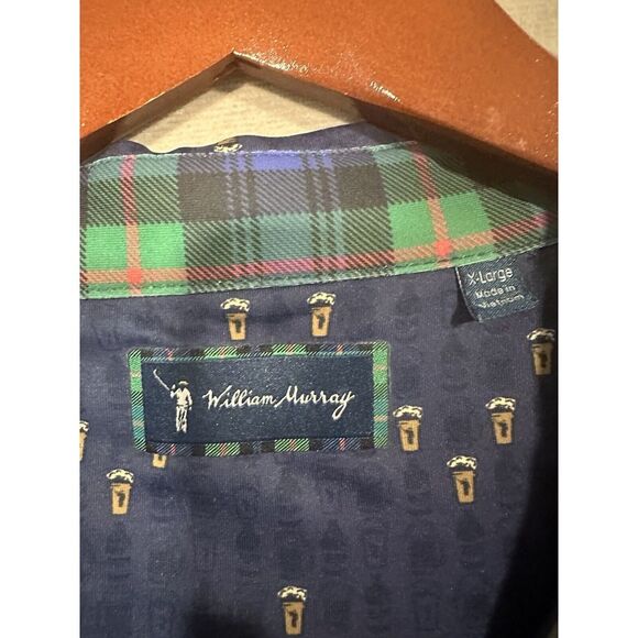 William Murray Men's Performance Golf Polo Shirt‎  Beer Keep Em Coming Blue XXL - Picture 3 of 7